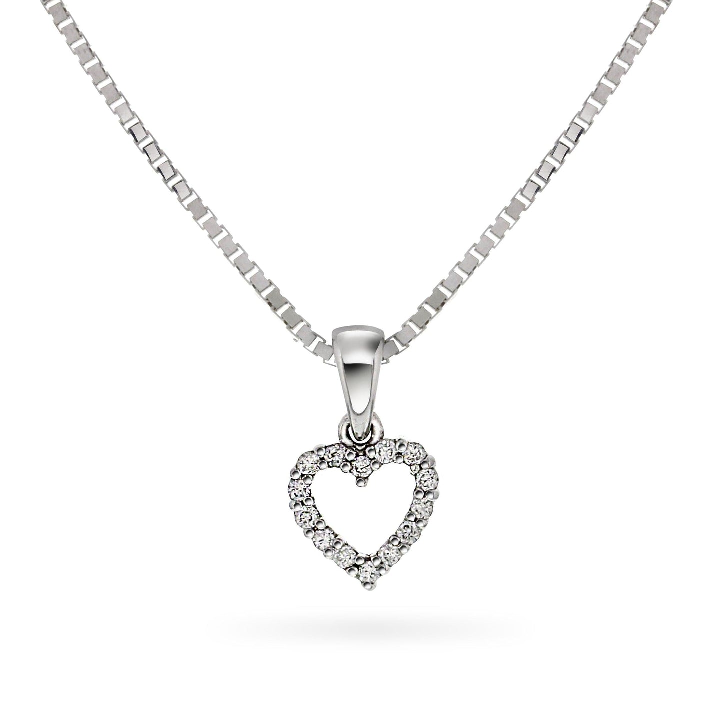 Diamantsmykke hjerte 0,12ct tw/si/ Diamanthuset