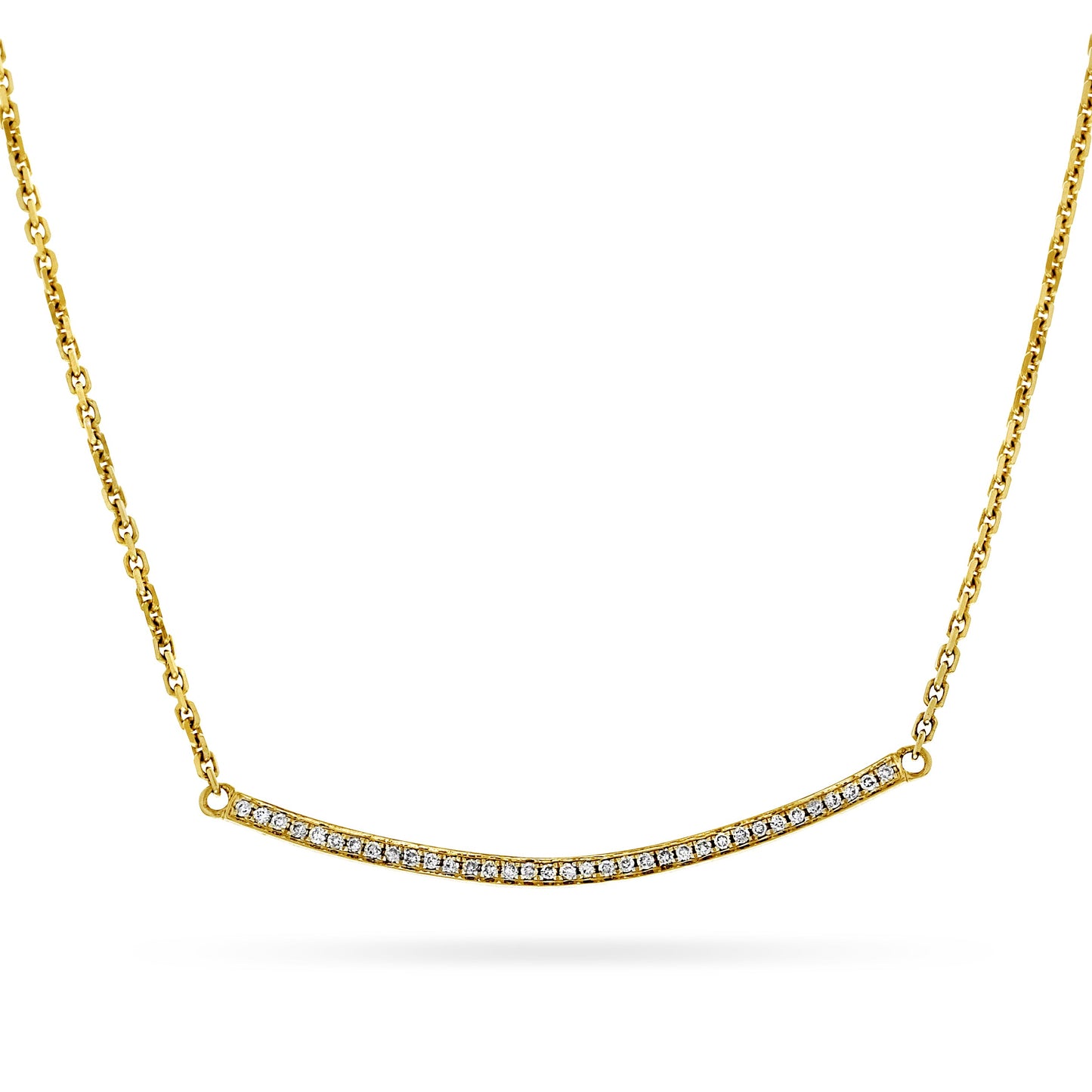 Collier-Halssmykke i Gult/Hvitt Gull (585), 0.20ct TW/SI Diamanter