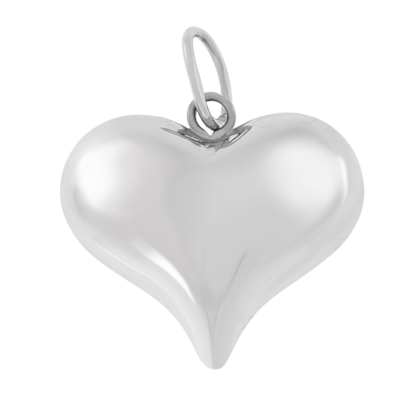 Hjerteanheng i 14kt Hvitt gull (585) - 15mm