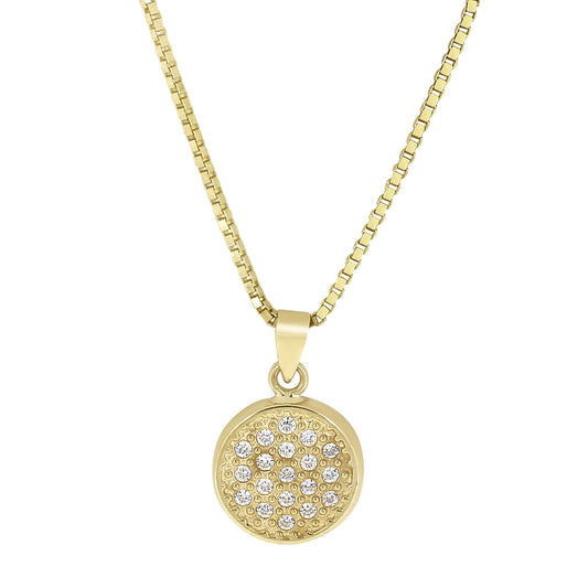 Gullanheng i 14kt Gult/Hvitt gull (585), med Zirkonia