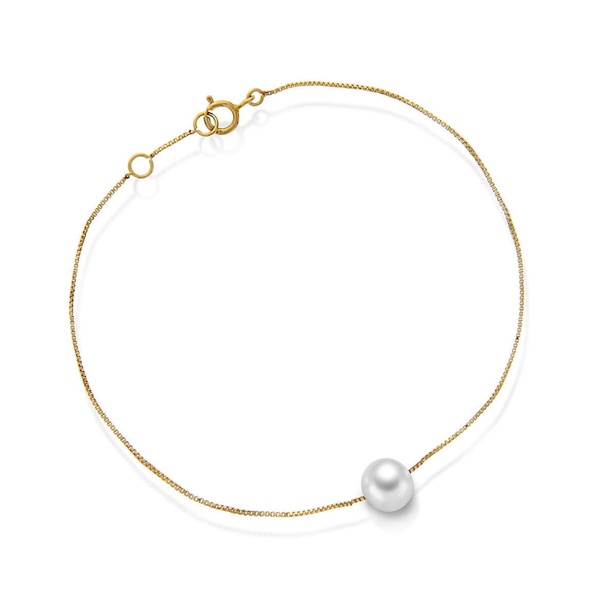 Perlearmbånd i 14kt Gult Gull (585) - 6-6.5mm Perle