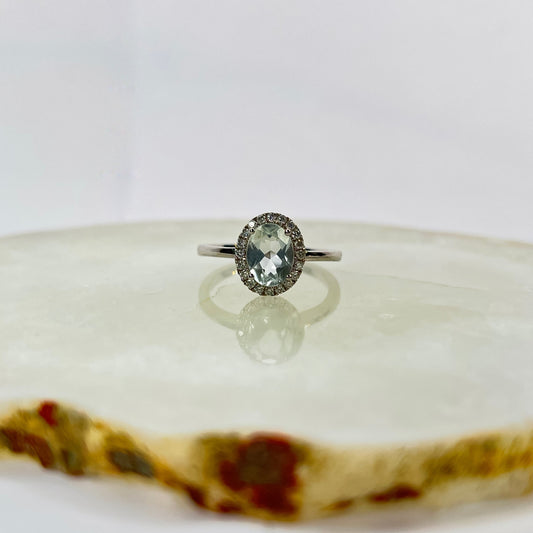 Diamantring med Hvit Topas 0.20ct tw/si