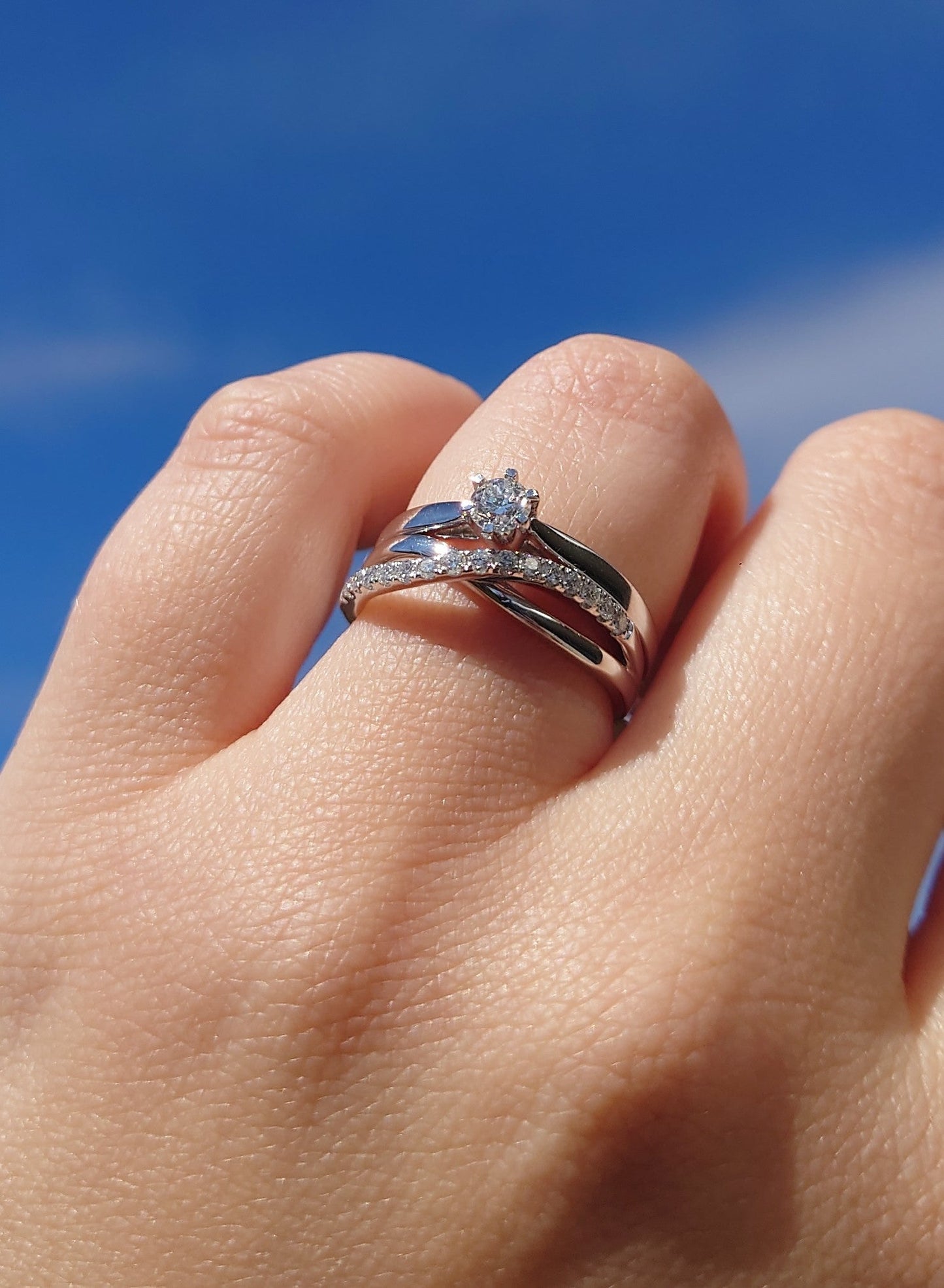 Diamantring i hvitt gull totalt 0,25ct TW/SI