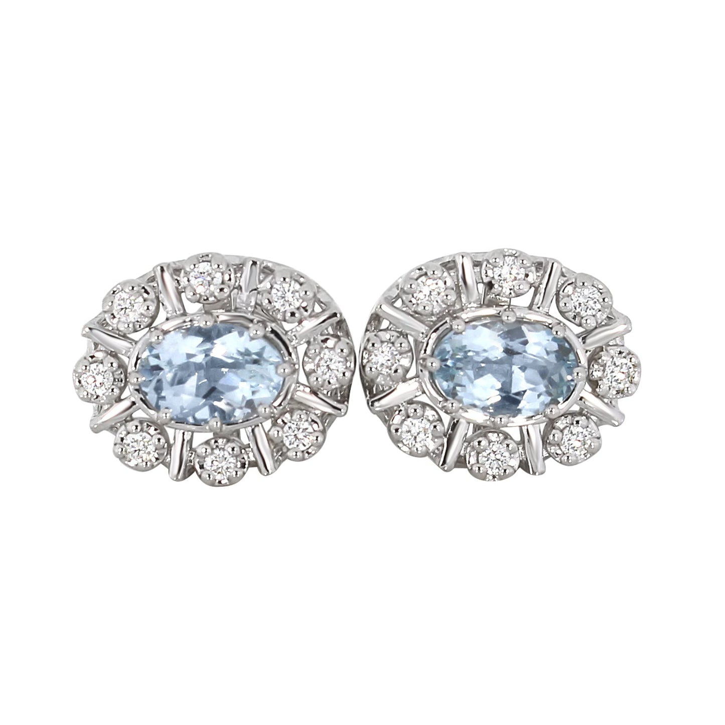 Diana Diamantørepynt i 14kt Hvitt Gull (585) med Aquamarine og 0.16ct TW/SI Diamanter