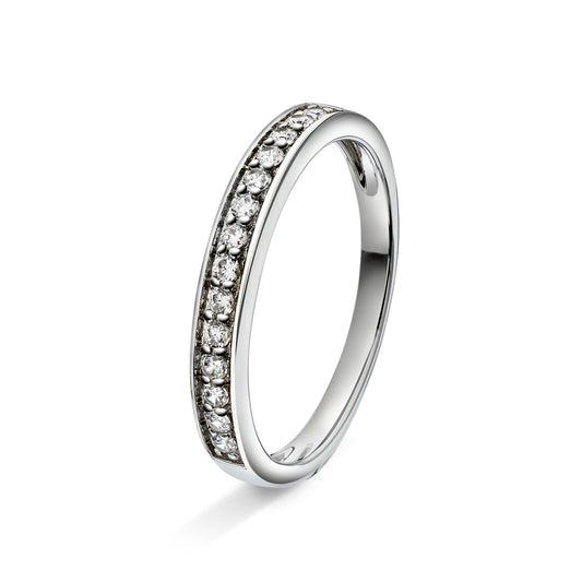 Amore giftering ring i gult/hvitt gull, en rekke, 0.20ct tw/si diamanter