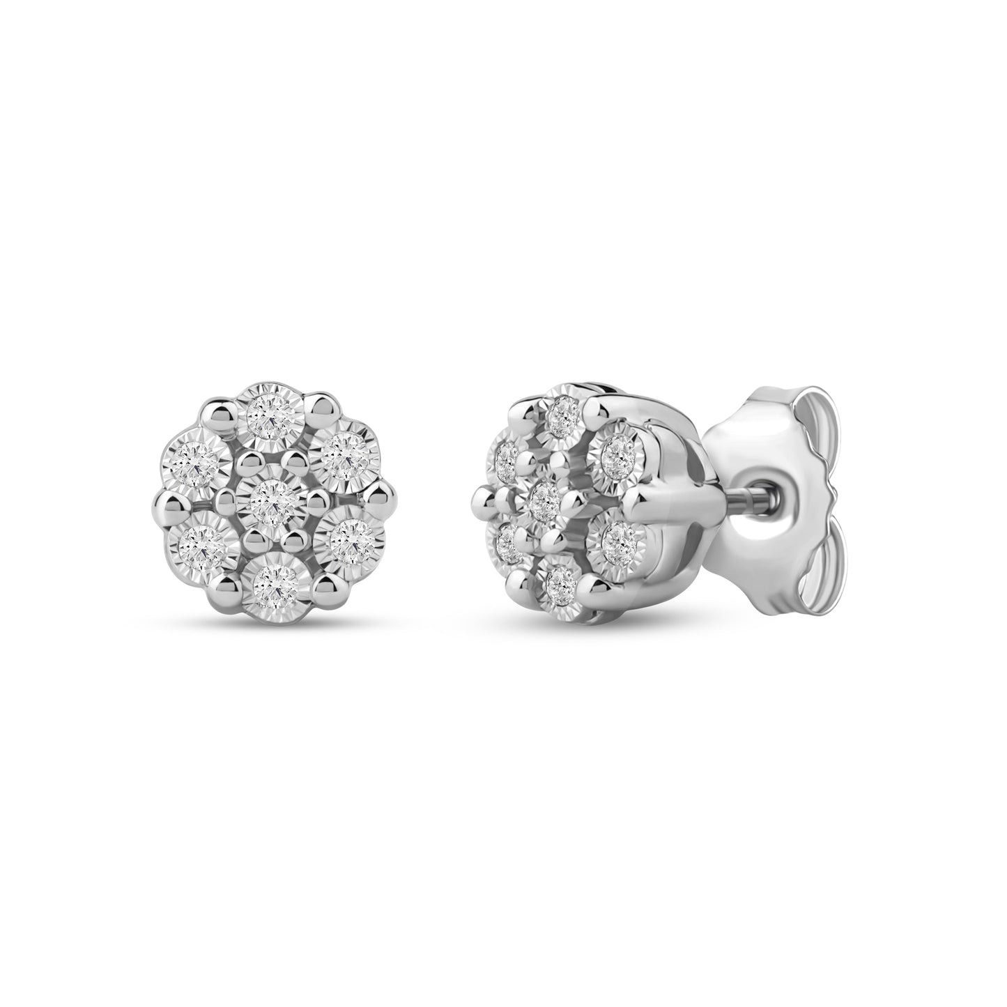 Diamantørepynt i Gult/Hvitt Gull (585) Med 0.12ct TW/SI Diamanter