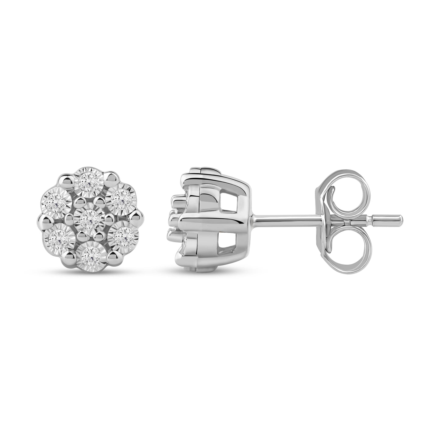 Diamantørepynt i Gult/Hvitt Gull (585) Med 0.12ct TW/SI Diamanter