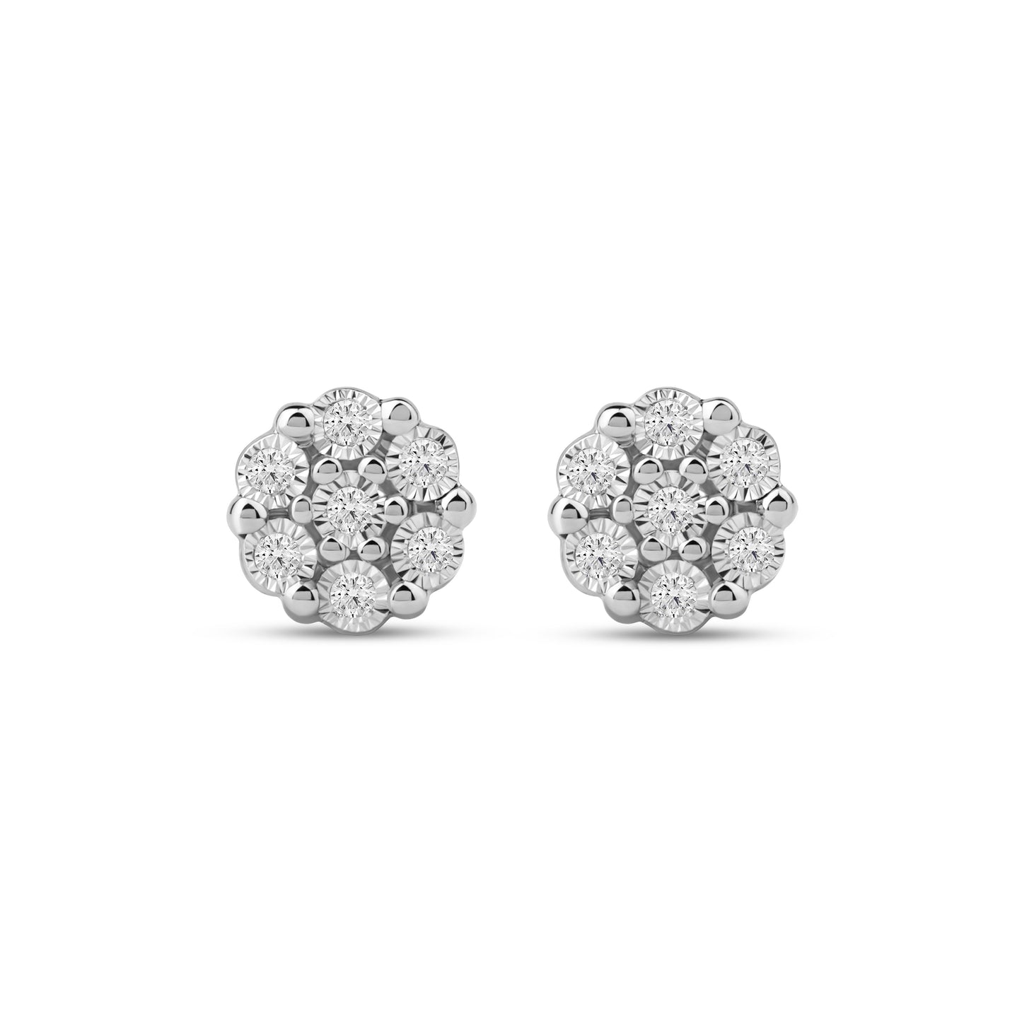 Diamantørepynt i Gult/Hvitt Gull (585) Med 0.12ct TW/SI Diamanter