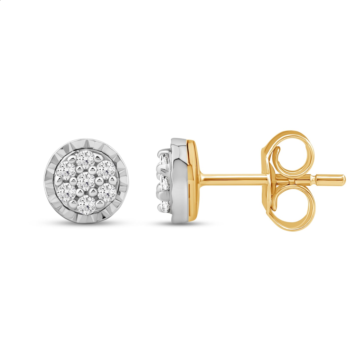 Diamantørepynt i Gult/Hvitt Gull (585) Med 0.10ct TW/SI Diamanter