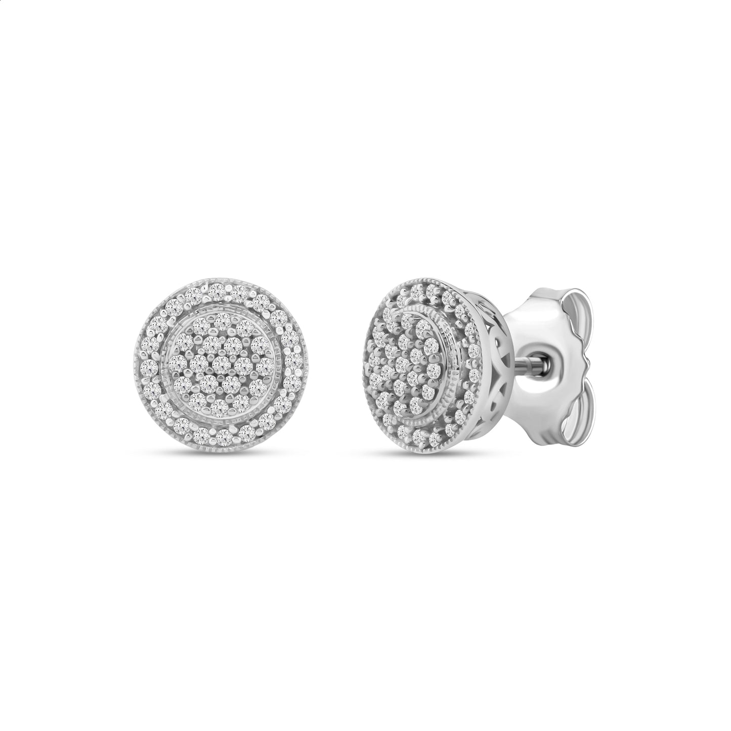 Diamantørepynt i Hvitt/Gult Gull (585) Med 0.20ct TW/SI Diamanter