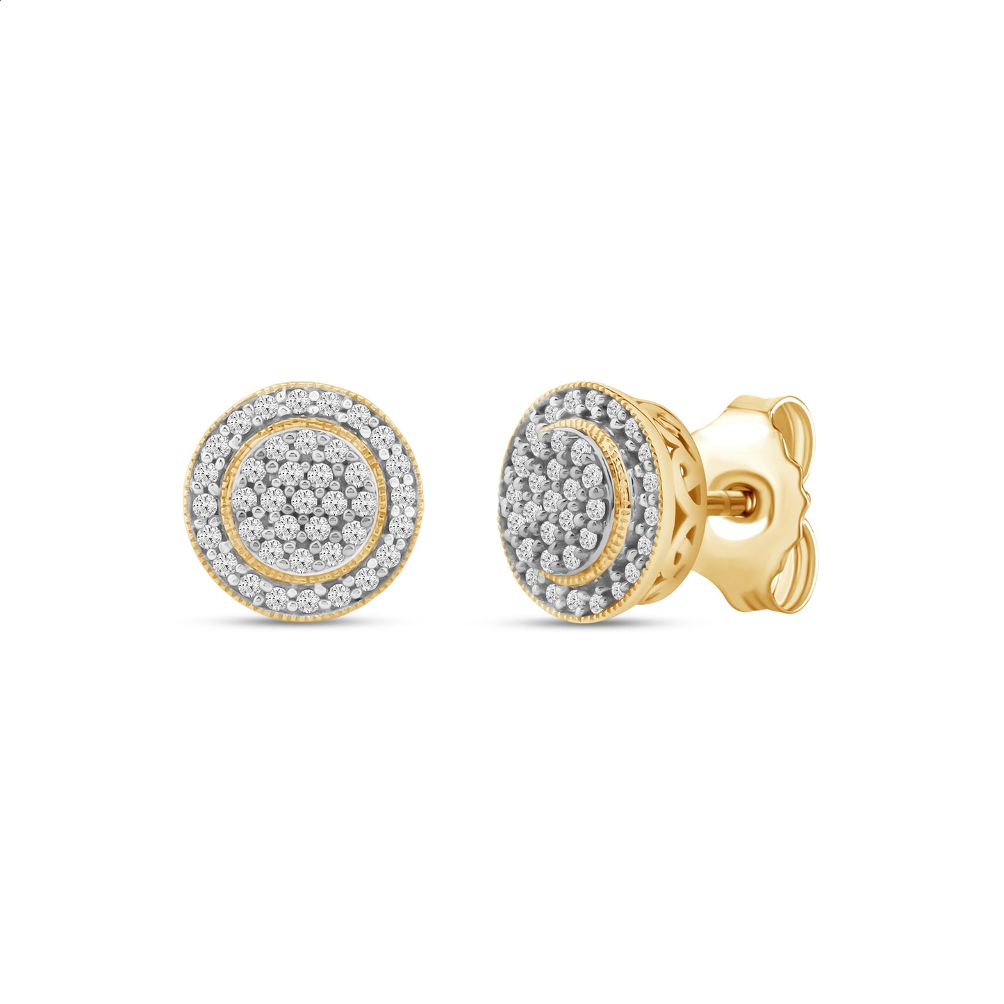 Diamantørepynt i Hvitt/Gult Gull (585) Med 0.20ct TW/SI Diamanter