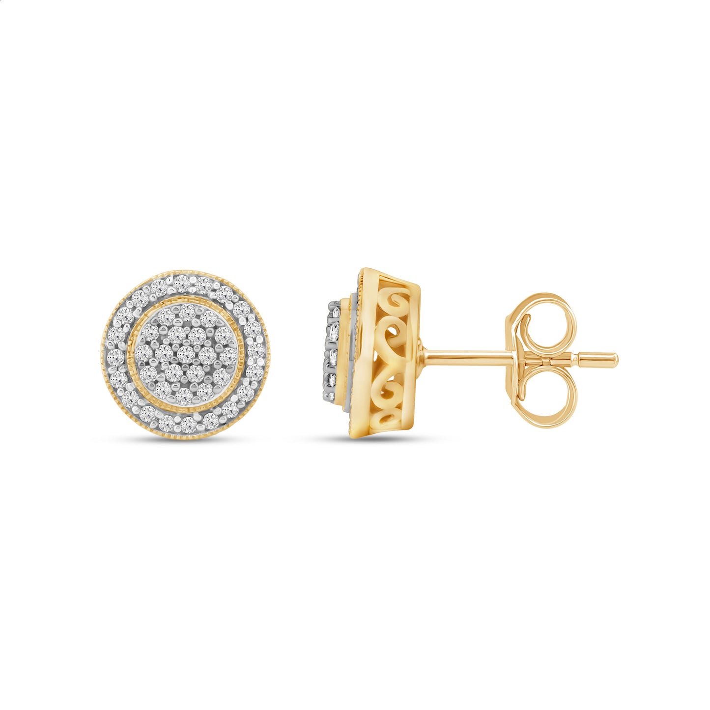 Diamantørepynt i Hvitt/Gult Gull (585) Med 0.20ct TW/SI Diamanter