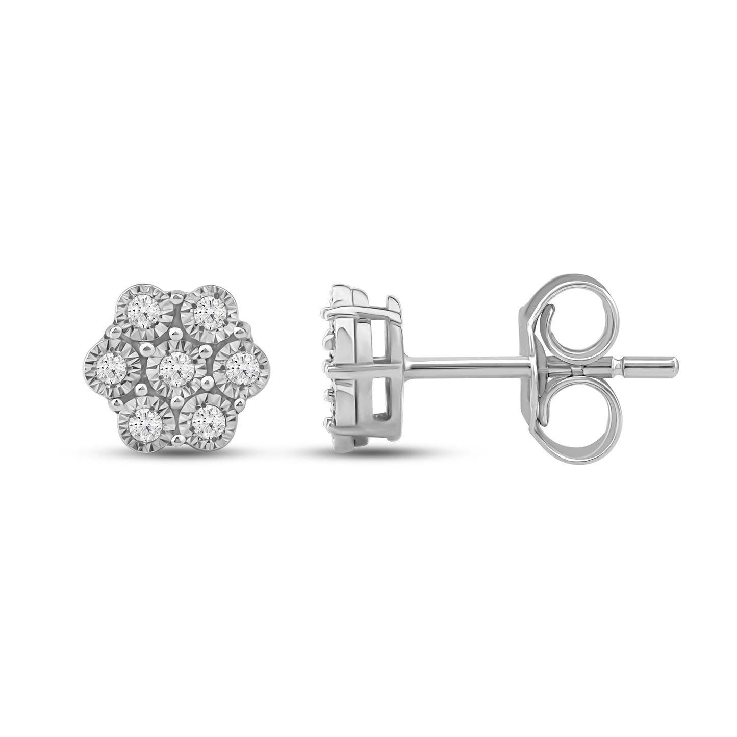 Diamantørepynt i Gult/Hvitt Gull (585) Med 0.08ct TW/SI Diamanter