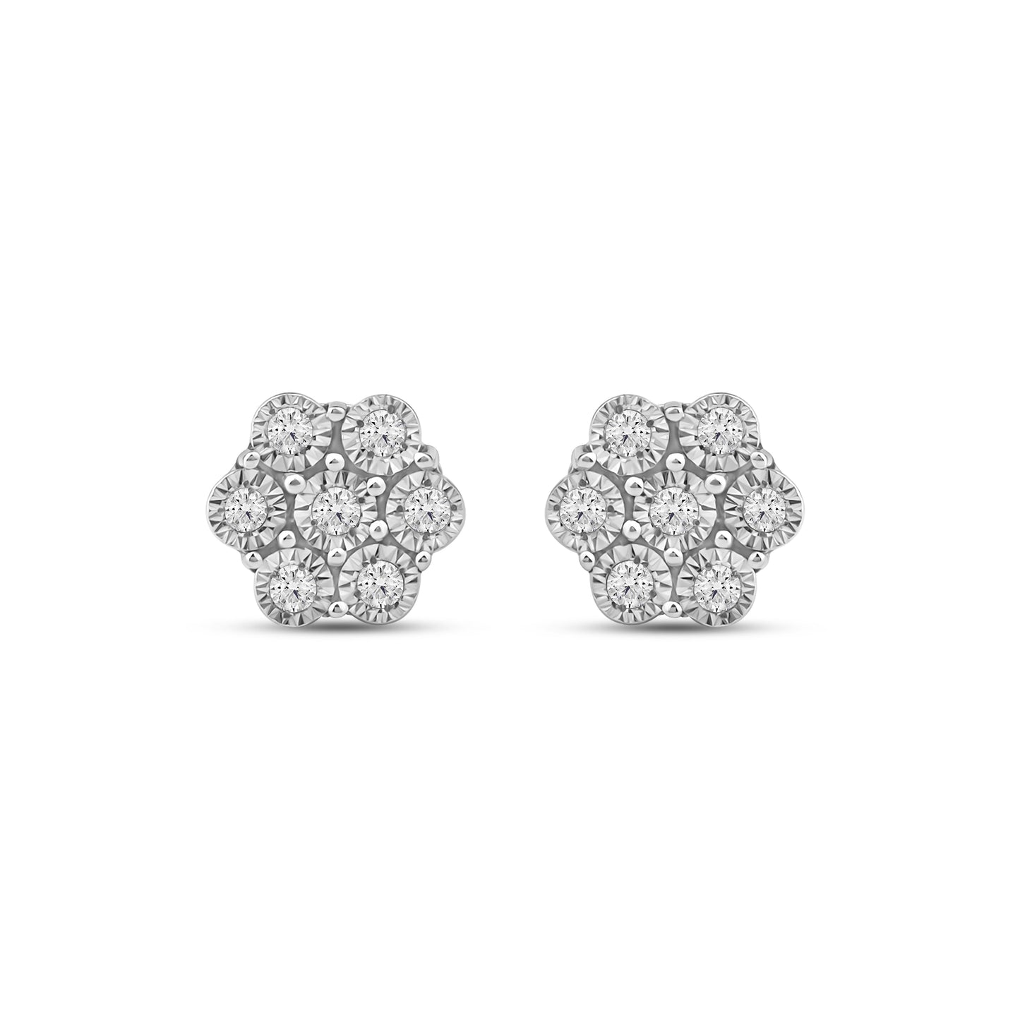 Diamantørepynt i Gult/Hvitt Gull (585) Med 0.08ct TW/SI Diamanter
