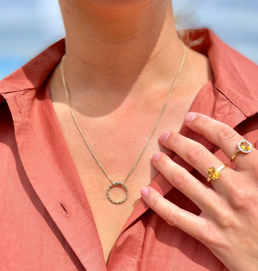 Gullsmykke, 0,35ct Topas