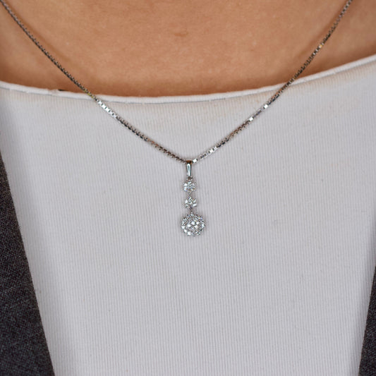 Diamantanheng 0,20ct tw/si i hvitt gull