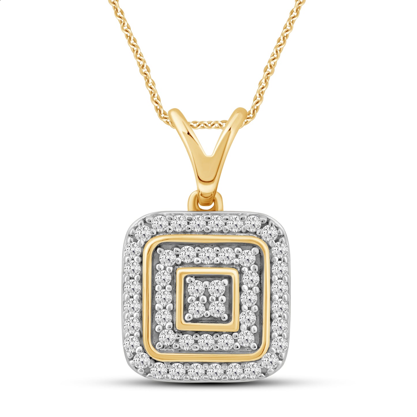 Halssmykke i Hvitt/Gult Gull (585) med 0.13ct TW/SI Diamanter