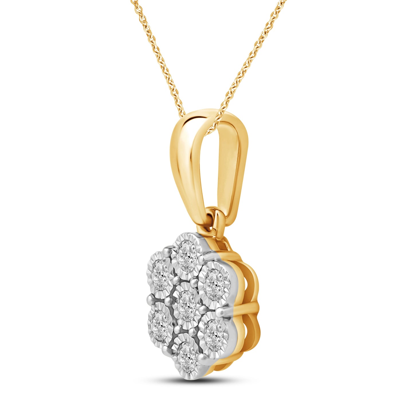 Halssmykke i Gult eller Hvitt Gull (585) med 0.10ct TW/SI Diamanter