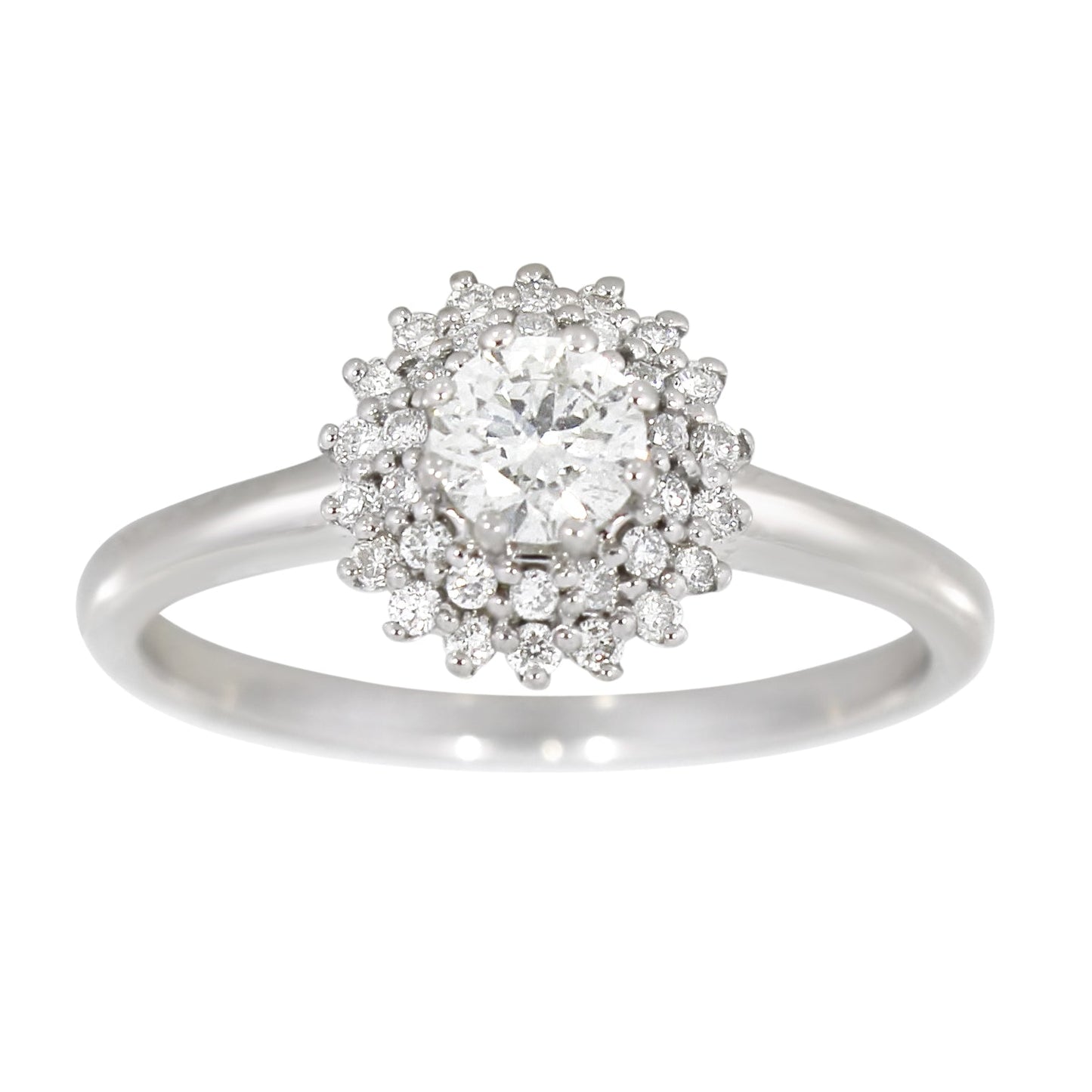 Rosettring i 14kt Hvitt Gull, med tot 0.55ct tw/si Diamanter