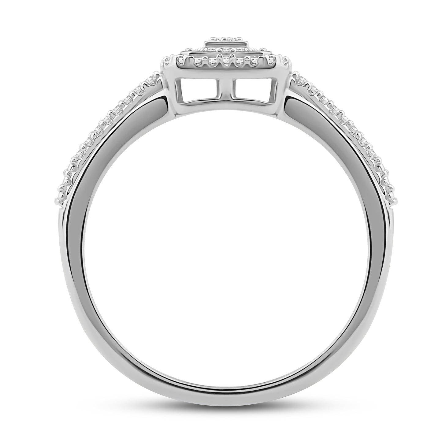 Diamantring i Hvitt/Gult Gull (585) med 0.22ct TW/SI Diamanter