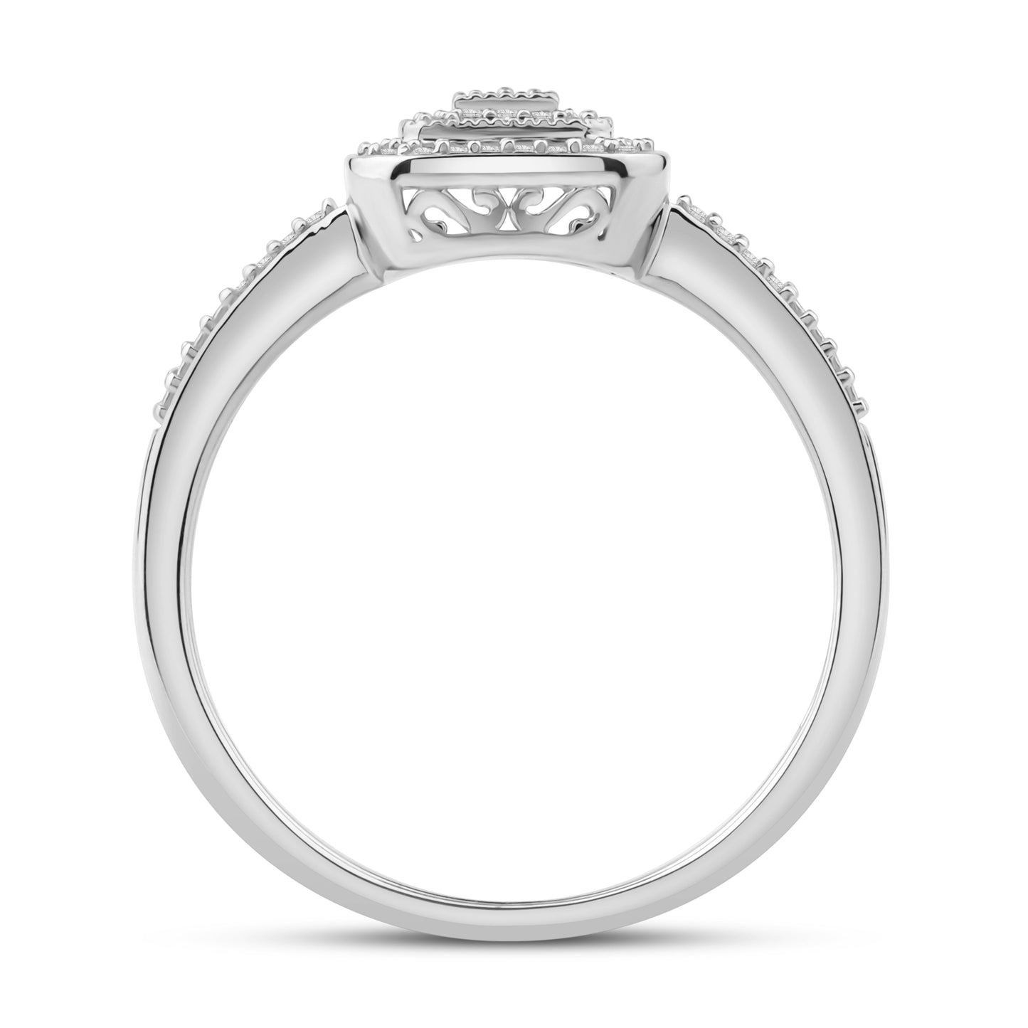 Diamantring i Gult/Hvitt Gull (585) med 0.18ct TW/SI Diamanter