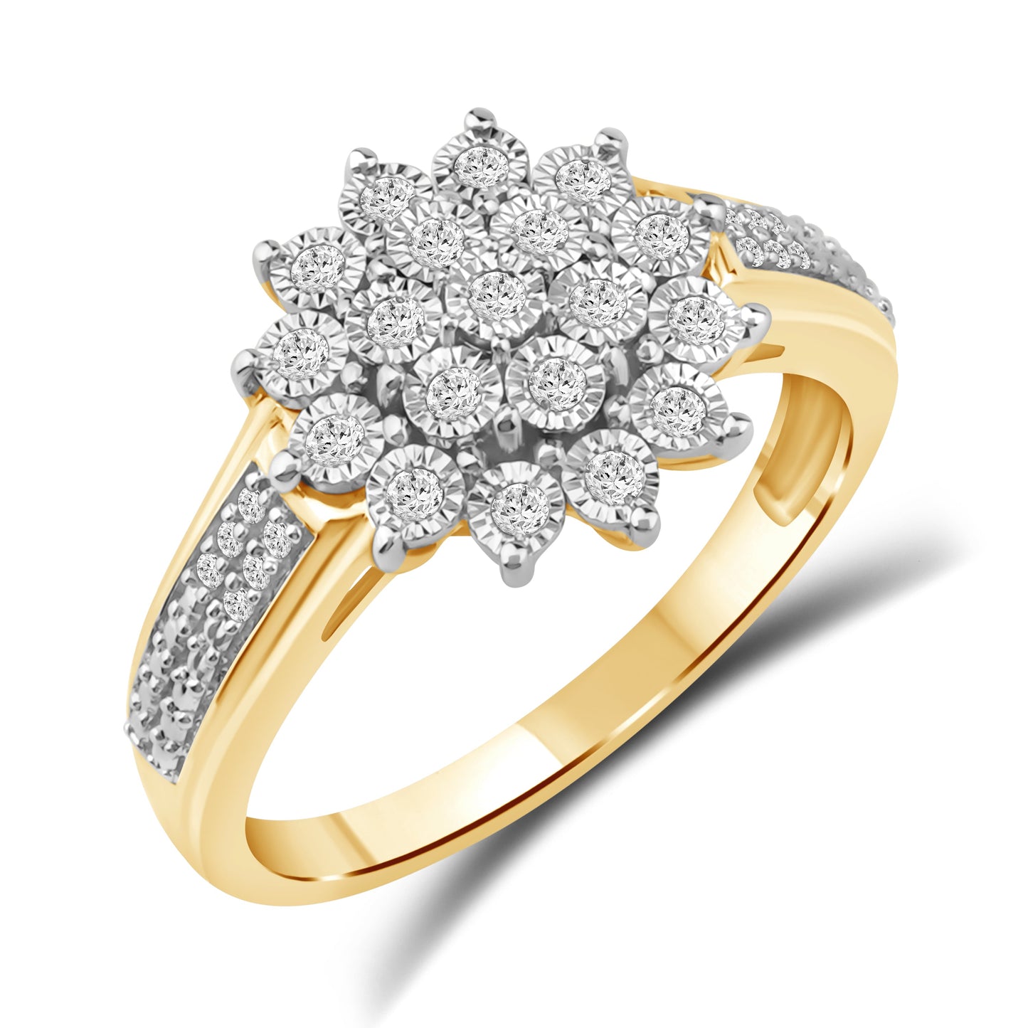 Diamantring i Gult eller Hvitt Gull (585) med 0.23ct TW/SI Diamanter