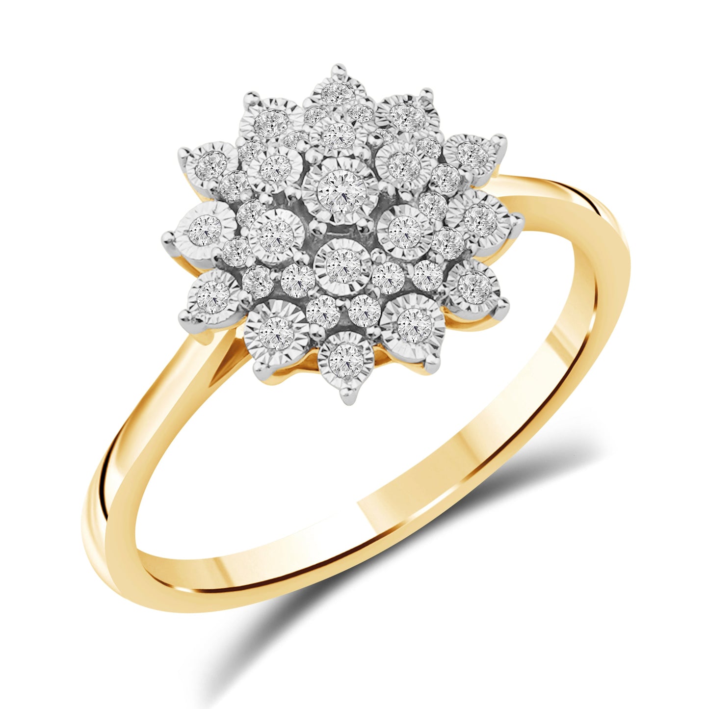 Diamantring i Gult eller Hvitt Gull (585) med 0.22ct TW/SI Diamanter