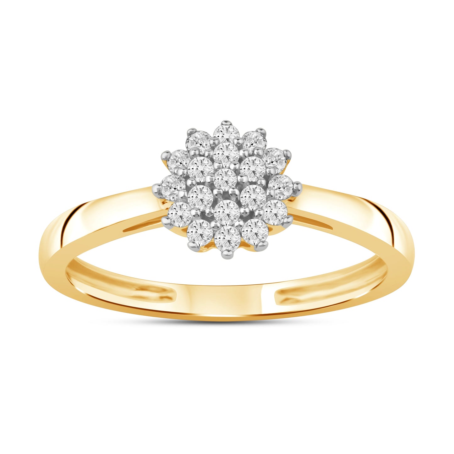 Diamantring i Gult/Hvitt Gull (585) med 0.17ct TW/SI Diamanter