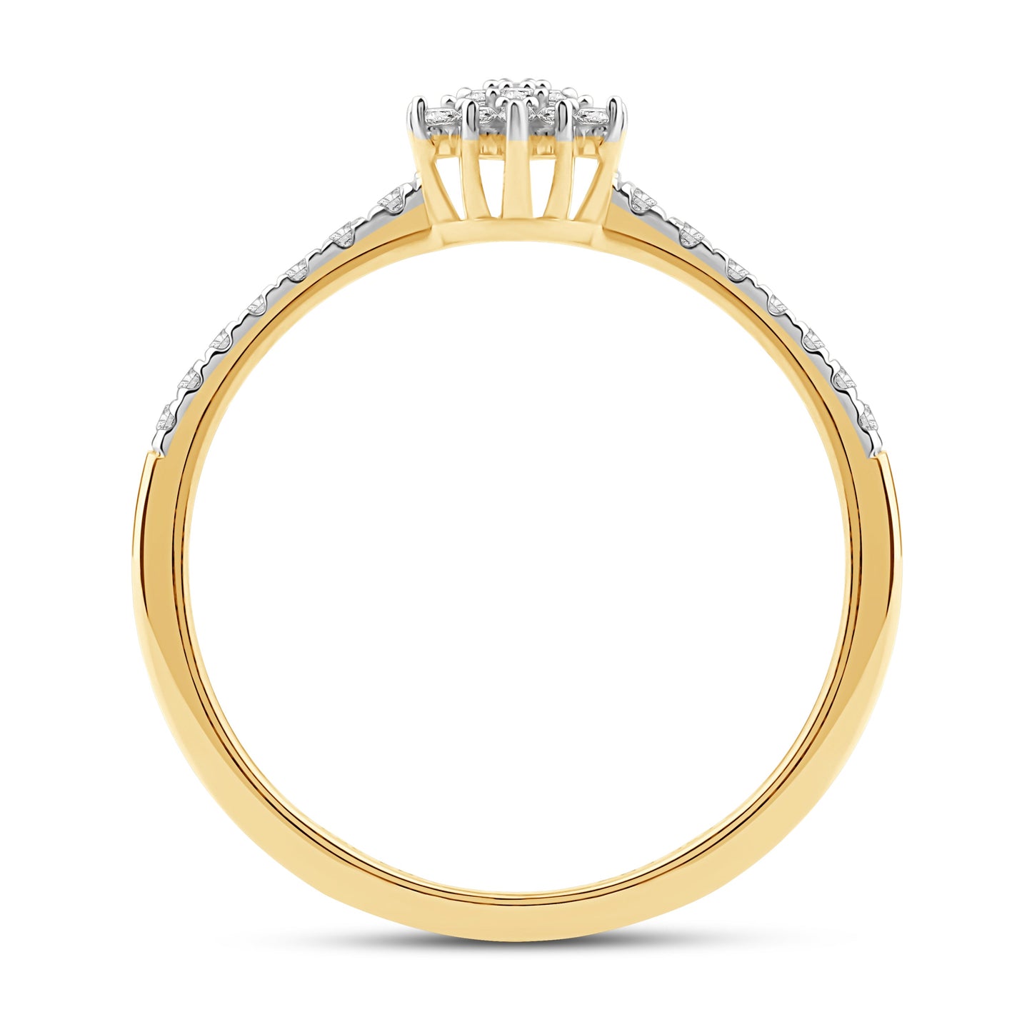 Diamantring i Gult/Hvitt Gull (585) med 0.22ct TW/SI Diamanter