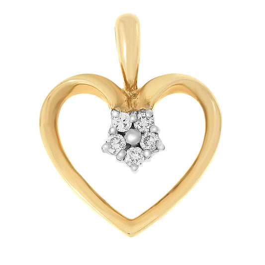 Diamant halssmykke i gult gull, 0.07ct TWSi - Diamanthuset