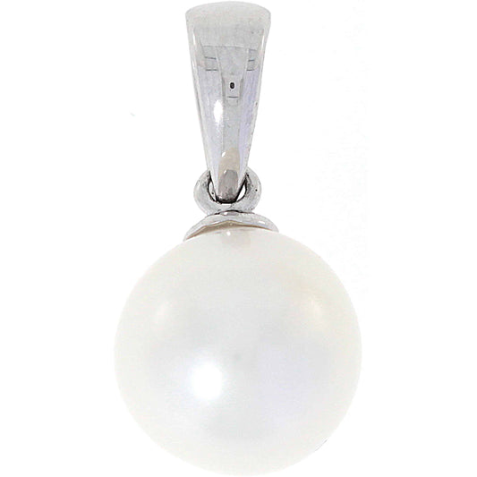 Halssmykke i 14kt Gult/Hvitt Gull, med 9mm Perle