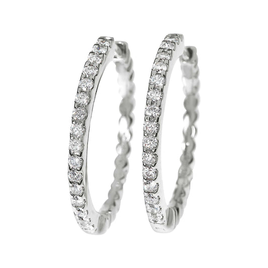 Diamant øredobber i hvitt gull, 0.60ct TWSi - Diamanthuset