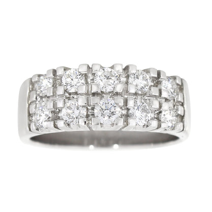 Dobbel alliansering i hvitt gull 1,00ct TW Si