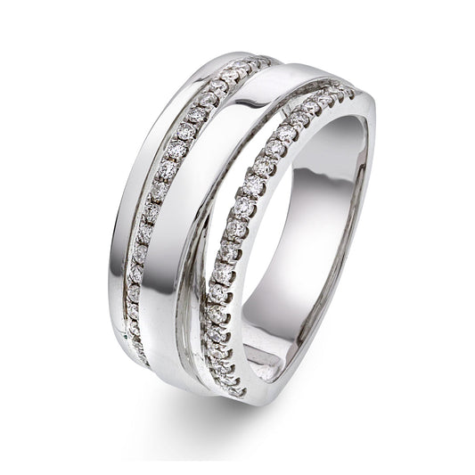 Diamantring i hvitt gull, 0.40ct TW/SI