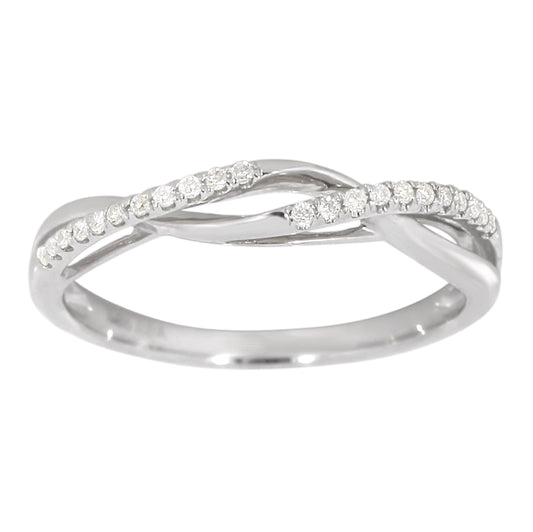 Diamantring i hvitt gull, 0.12ct TW/SI