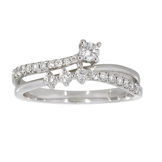 Diamantring i hvitt gull, 0.42ct TW/SI