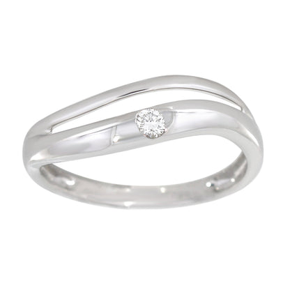 Diamantring i Hvitt/Gult Gull, 0.06CT TWSI