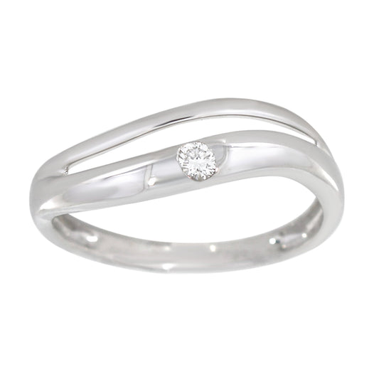 Diamantring i Hvitt/Gult Gull, 0.06CT TWSI