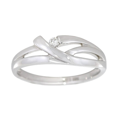 Diamantring i Hvitt/Gult Gull, 0.05CT TWSI