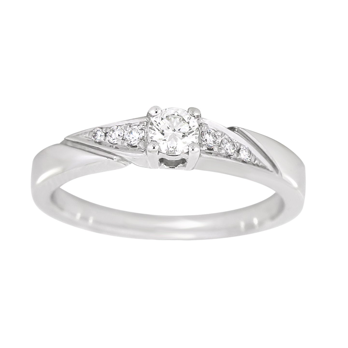 Diamantring i hvitt gull, 0.26ct TW/S