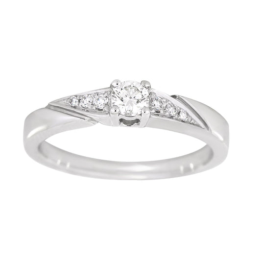Diamantring i hvitt gull, 0.26ct TW/S