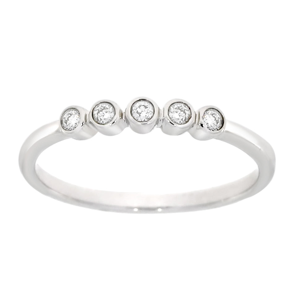 Diamantring i hvitt gull, 0.10ct TW/S