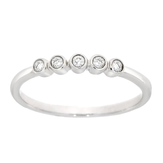 Diamantring i hvitt gull, 0.10ct TW/S