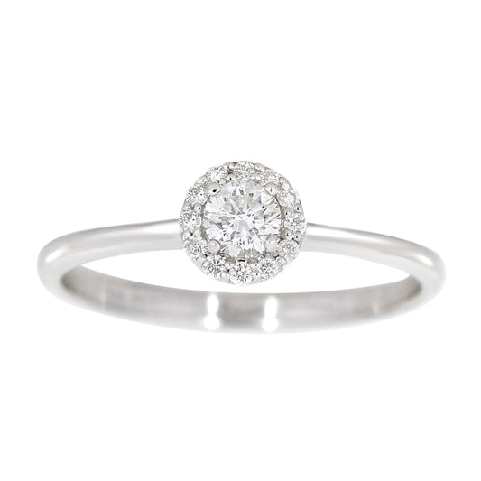 Rosettring i 14kt Hvitt Gull,, 0.25ct tw/si Diamanter