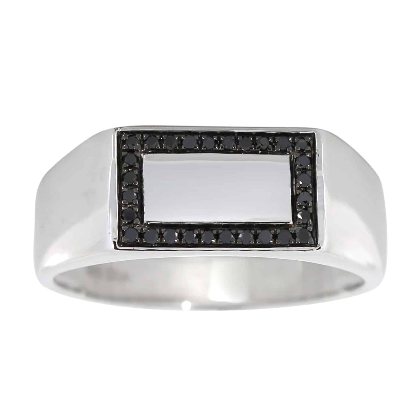 Hvittgullsring med svarte diamanter 0,20ct BD