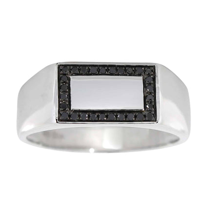 Gullring med svarte diamanter 0,20ct BD