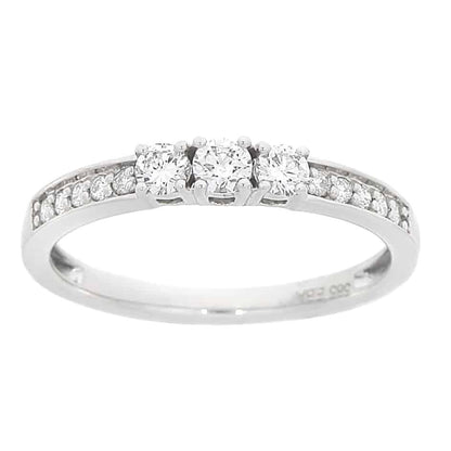 Diamantring i hvitt gull 0,45ct TWSI - Diamanthuset