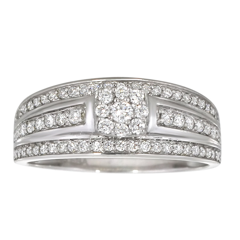 Diamantring i hvitt gull, 0.50ct TW/S