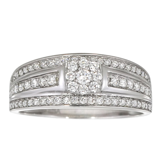 Diamantring i hvitt gull, 0.50ct TW/S
