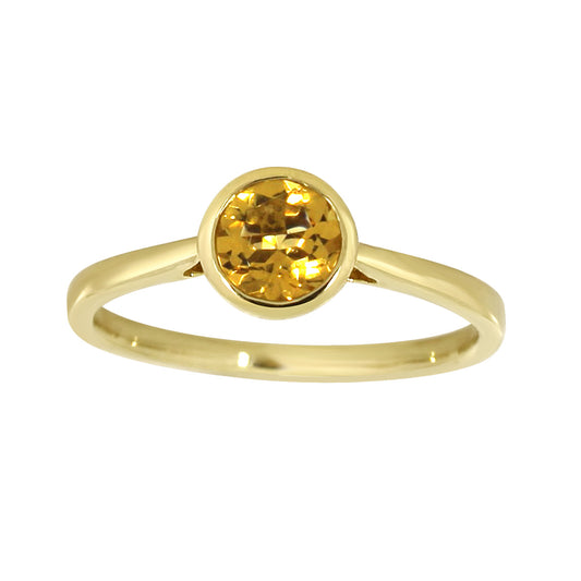 Gullring 14kt med 0,75ct citrin